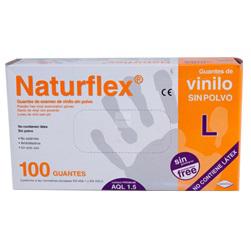 GUANTE VINILO S/POLVO T-L 100u NATURFLEX